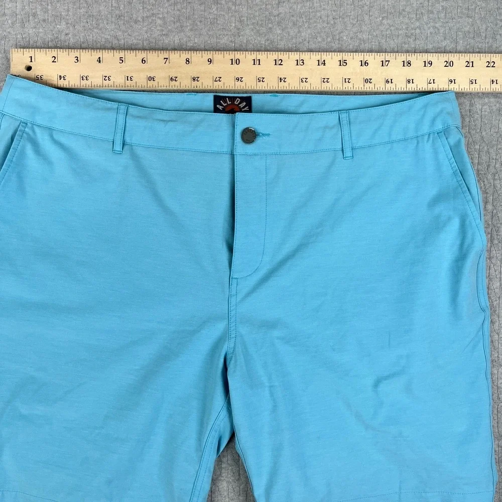 Faherty All Day Shorts Men 42 Fits 40 Blue drawstring Stretch Hybrid Performance